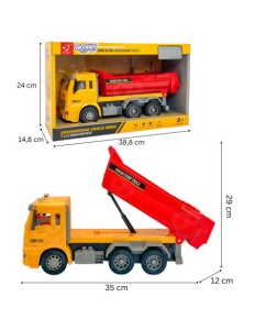 Camion Basculanta de Jucarie cu Efecte Luminoase si Sonore – Scara 1:12, Remorca Mobila, +3 ani - Img 7