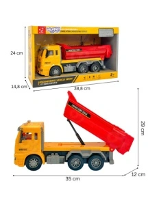 Camion Basculanta de Jucarie cu Efecte Luminoase si Sonore – Scara 1:12, Remorca Mobila, +3 ani - Img 7