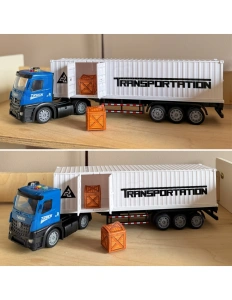 Camion de transport cu container – lumini și sunete, sistem pull-back, joc de rol - Img 5