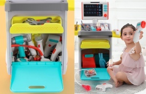 Carucior medical, set complet doctor si asistent cu echipamente interactive si lumini, Acesorii si Ustensile Medicale, 3+ Aniv - Img 8