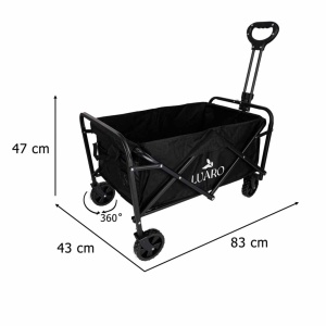 Carucior pliabil de calatorie pentru transport la plaja, camping si excursii, 83x47x43cm, capacitate 100L, sarcina maxima 100Kg - Img 6