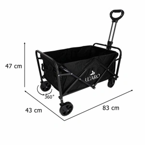 Carucior pliabil de calatorie pentru transport la plaja, camping si excursii, 83x47x43cm, capacitate 100L, sarcina maxima 100Kg - Img 6