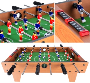 Masă de Fotbal, Set Foosball Compact cu 18 Jucatori, 2 Mingi, 6 Manere, Tabela Scor, MDF Ranforsat si Laminat, Dimensiuni 69x37x24 cm - Img 2