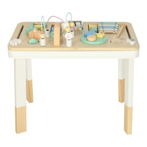 Măsuță Educațională tip Montessori din Lemn 2in1, 8 Activități, Blat Detașabil, 48x37x30cm