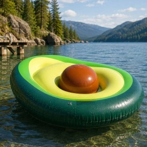 Saltea gonflabilă de înot Avocado cu minge 150x115 cm XL - Img 3