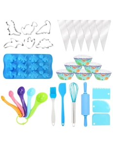 Set Bucătar pentru Copii cu Dinozauri – Șorț, Bonetă, Ustensile de Copt și Formă Silicon, 3+ ani - Img 3