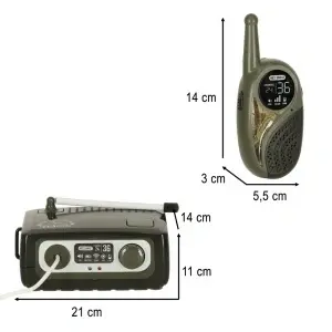 Set de 3 piese militar Walkie Talkie pentru copii, Centru de comanda plus 2 statii, Raza de actiune de 300m - Img 5