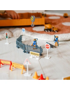 Set de construcție interactiv 6 în 1 – camion cu macara, vehicule și accesorii, 3+ ani - Img 4