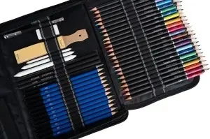 Set Desen Profesional 144 piese – creioane grafit si colorate, carbune, Accesorii, Caiet de schite 20 pagini A5 - Img 12