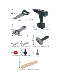 Trusa de Scule, Set Bricolaj de Jucarie, cu Bormasina Electrica si 15 Accesorii – Sunete, Lumina, +3 ani - Img 3