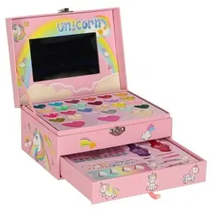 Trusa Machiaj Copii Model Unicorn – Set Make-up si Manichiura, Non-Toxic, 5+ Ani