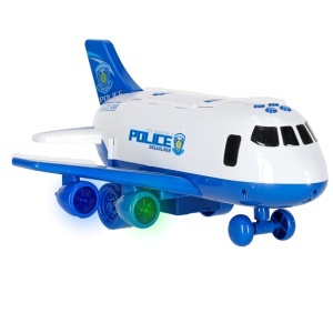 Aeronava de transport cu 3 masini de politie si semne de circulatie, Semnale sonore si Lumini Led - Img 7