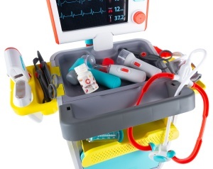 Carucior medical, set complet doctor si asistent cu echipamente interactive si lumini, Acesorii si Ustensile Medicale, 3+ Aniv - Img 5