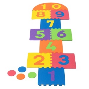 Covoras educativ Tip puzzle cu model pentru Jocul Sotron, Antiderapant, Amortizeaza caderile, 230 X 66 cm - Img 2