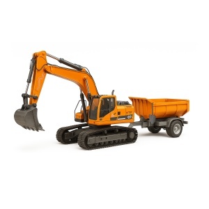 Excavator pe senile cu Basculanta, control de la distanta, efect de fum, lumini si accesorii interschimbabile, 3+ Ani