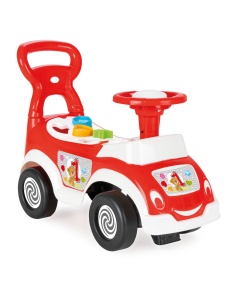 Masinuta Ride-On 4 in 1 pentru copii, cu sortator, volan cu claxon, impingator si spatiu depozitare, 18+ luni