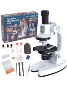 Microscop pentru Copii 1200x cu LED și Adaptor Smartphone – Kit XXL cu Lame și Accesorii de Laborator, 6+ ani