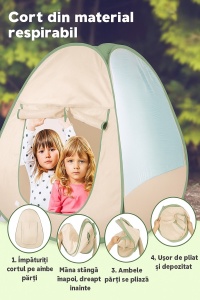 Set de camping pentru copii, Cort de Joaca cu 25 accesorii, rucsac, lanterna, aragaz, binoclu, lampa cu gaz, 3+ ani - Img 5