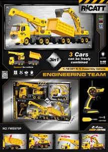 Set Macara și Camion RC cu Excavator și Basculantă – Vehicul Demontabil și Telecomandă Wireless - Img 5