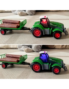 Tractor cu remorcă si telecomandă – model 1:24, lumini led și baterie inclusă, 3+ ani - Img 6