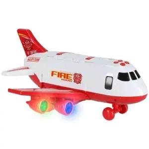 Aeronava de transport cu 3 masini de pompieri, Semne de circulatie, Avion cu Semnale sonore si Lumini Led - Img 7