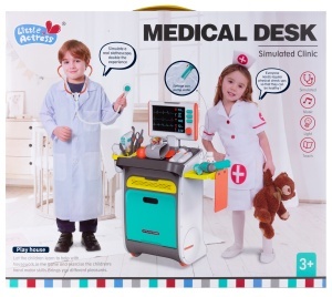 Carucior medical, set complet doctor si asistent cu echipamente interactive si lumini, Acesorii si Ustensile Medicale, 3+ Aniv - Img 2