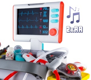 Carucior medical, set complet doctor si asistent cu echipamente interactive si lumini, Acesorii si Ustensile Medicale, 3+ Aniv - Img 12