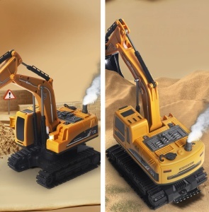 Excavator pe senile cu Basculanta, control de la distanta, efect de fum, lumini si accesorii interschimbabile, 3+ Ani - Img 8