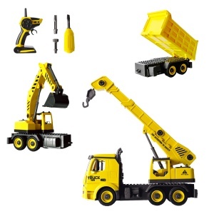 Set Macara și Camion RC cu Excavator și Basculantă – Vehicul Demontabil și Telecomandă Wireless - Img 2