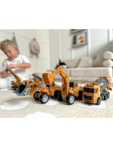 Set mare vehicule de construcție 6 în 1– utilaje cu piese mobile, 3+ ani - Img 3