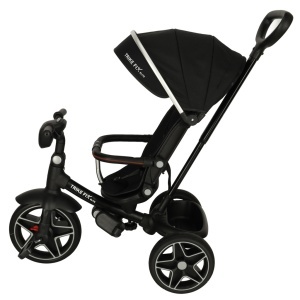 Tricicleta Trike Fix ELITE 2in1, multifunctionala, scaun rotativ cu capacitatea de a regla unghiul, baldachin si suport picioare pliabil, lumini si muzica, negru - Img 5