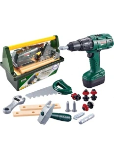 Trusa de Scule, Set Bricolaj de Jucarie, cu Bormasina Electrica si 15 Accesorii – Sunete, Lumina, +3 ani - Img 7