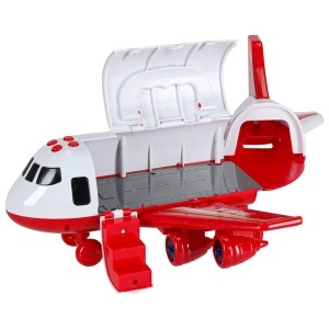 Aeronava de transport cu 3 masini de pompieri, Semne de circulatie, Semnale sonore si Lumini Led - Img 4