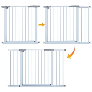 Barieră de Siguranță pentru Scări și Uși – 76–125 cm, Înălțime 78cm, Extensii Incluse, Montaj Fără Găurire