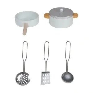 Bucătărie din lemn pentru copii – jucărie educativă și creativă cu accesorii și sunete realiste - Img 6