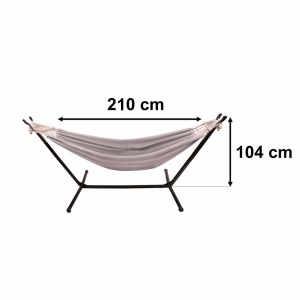 Hamac dublu de Gradina cu Suport, Cadru metalic, Inaltime ajustabila, Pentru 2 persoane, 200x160cm, Greutate suportata 150 kg - Img 4