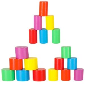 Joc de echilibru Luna din lemn Montessori, cu 18 cuburi colorate și zar, 20 piese, 3 ani+ - Img 4