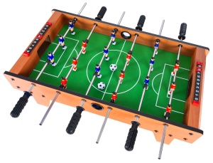 Masă de Fotbal, Set Foosball Compact cu 18 Jucatori, 2 Mingi, 6 Manere, Tabela Scor, MDF Ranforsat si Laminat, Dimensiuni 69x37x24 cm - Img 3
