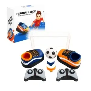 Set Joacă Fotbal 2 mașini RC în formă de pantof, telecomandate, 2 porți, minge, multicolor, 15,5x9,5x9cm - Img 7