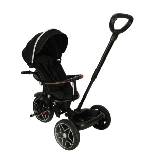 Tricicleta Trike Fix ELITE 2in1, multifunctionala, scaun rotativ cu capacitatea de a regla unghiul, baldachin si suport picioare pliabil, lumini si muzica, negru - Img 2