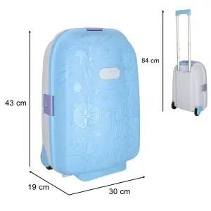 Troler pentru Copii cu Roți Silențioase și Mâner Reglabil, Galben & Albastru – 43 cm - Img 5