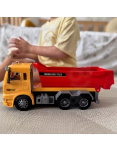 Camion Basculanta de Jucarie cu Efecte Luminoase si Sonore – Scara 1:12, Remorca Mobila, +3 ani - Img 5