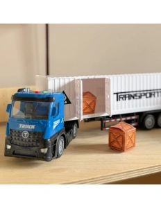 Camion de transport cu container – lumini și sunete, sistem pull-back, joc de rol - Img 3