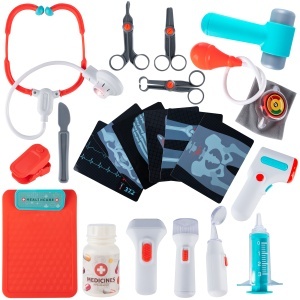Carucior medical, set complet doctor si asistent cu echipamente interactive si lumini, Acesorii si Ustensile Medicale, 3+ Aniv - Img 6
