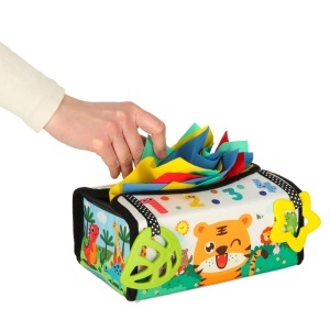 Jucarie 3 in 1 – Cutie cu servetele, Saltea senzoriala Montessori si Jucarii pentru dentitie - Img 11