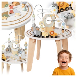 Măsuță Educațională tip Montessori din Lemn, Activitați multiple, 48x37x30cm - Img 10