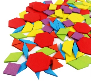 Puzzle din lemn Montessori pentru creatie cu 130 de blocuri si 24 de modele creative - Img 2