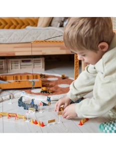 Set de construcție interactiv 6 în 1 – camion cu macara, vehicule și accesorii, 3+ ani - Img 2