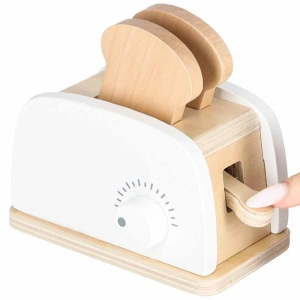 Set electrocasnice de jucărie din lemn pentru copii: prăjitor de pâine, espressor și mixer, 16 piese, 3 ani+ - Img 4