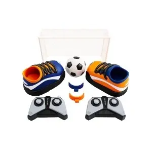 Set Joacă Fotbal 2 mașini RC în formă de pantof, telecomandate, 2 porți, minge, multicolor, 15,5x9,5x9cm - Img 4